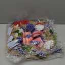 Daifunli Red White and Blue Wreaths for Front Door 16 Inch Patriotic Wreath Memorial Day 250th Anniversary 4th of July American Flag Decorations for Independence Day Home Wall Window Porch Decor
