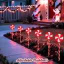Brightown 6 Pack Lollipop Christmas Pathway Lights Outdoor - 29IN 120 LED Candy Cane Lights with 8 Lighting Modes, Waterproof Christmas Light Outdoor Decoration for Lawn Yard Walkway, Red and White