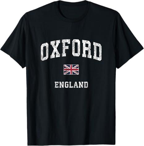 Oxford England Vintage Athletic Sports Design T-Shirt Size M, Black