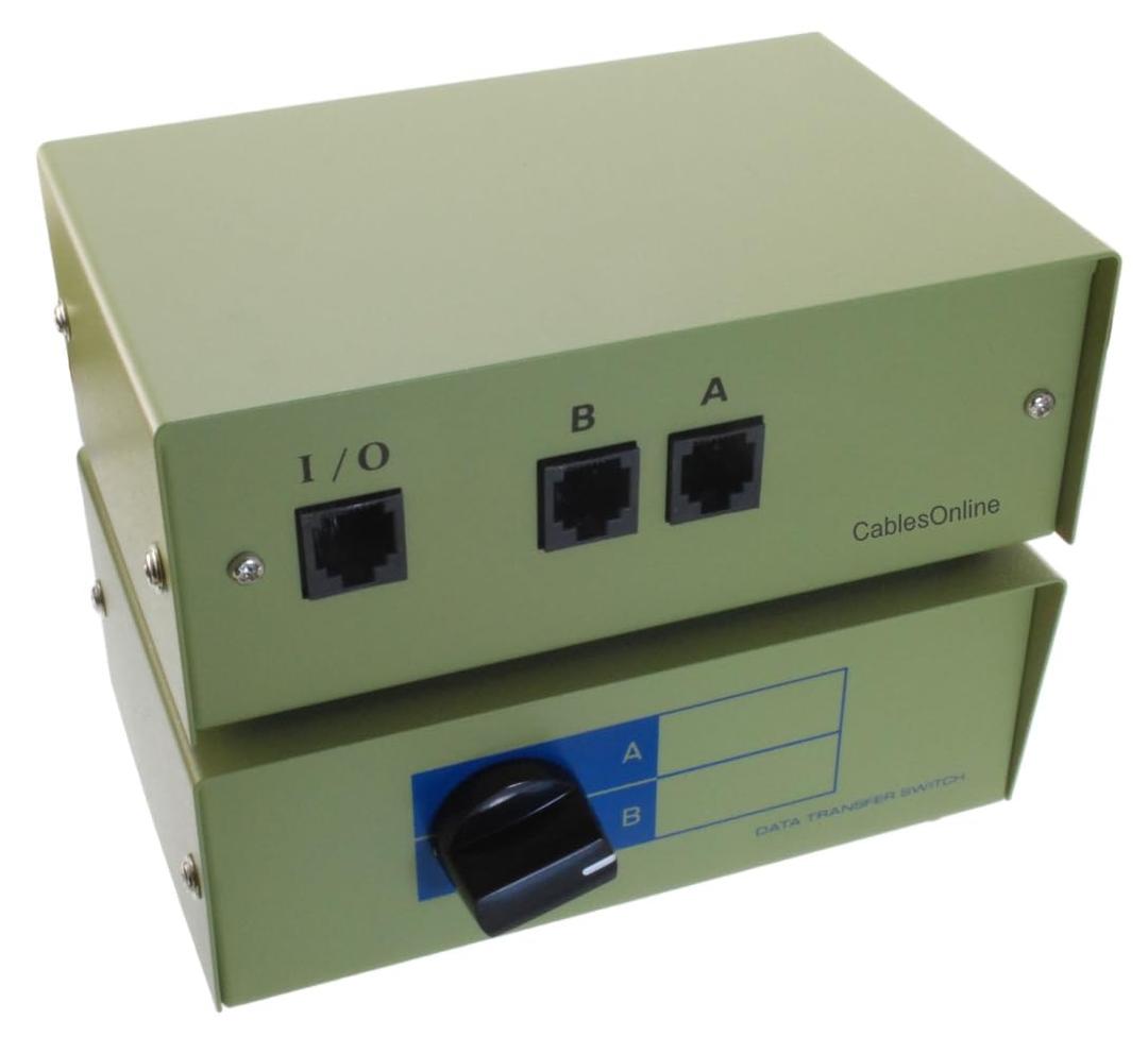 CablesOnline 2-Way A/B RJ45 Metal Rotary Manual Switch Box (SB-034)