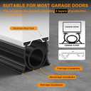 Garage Door Seals Bottom Rubber, with Aluminum Track Retainer Kit, 3-Sided Weatherproof Seal, Three Layers of Protection, Garage Door Bottom Seal 16 Ft, Easy to Install (Black)