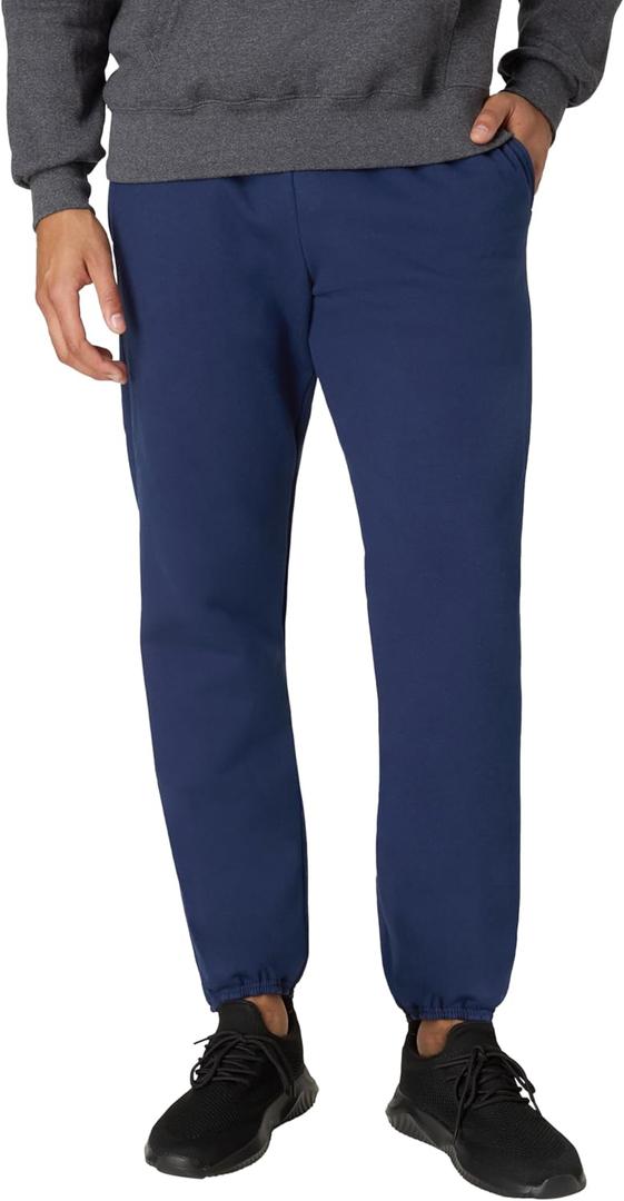 Hanes Men's Sweatpants, Ultimate Cotton Fleece Sweatpants, Joggers with Pockets for Men (Large, Navy)
