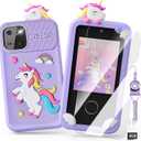 Luyiilo Kids Smart Phone Toys for Girls,Unicorn Gift Toys for Girls Ages 3-9 Christmas Birthday Gifts Mini Smart Phone Toys With 2.8" Touchscreen 16 Learning Games Dual Camera Music Player, 8G SD Card