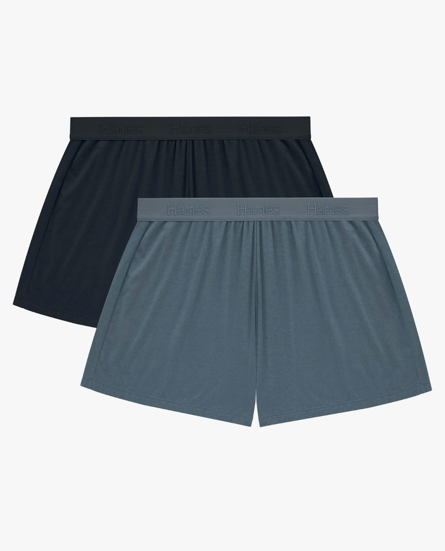 Hanes Women's Originals Sleep, 2-Pack, Comfywear Supersoft Lounge Shorts Pack, 3.25" XS