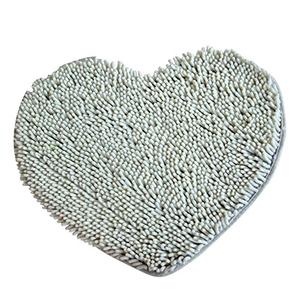 Tangpan Heart Bath Rugs Luxurious Microfiber Chenille Non Slip Mat Color White 60cm(23.62inch) by 70cm(27.56inch)
