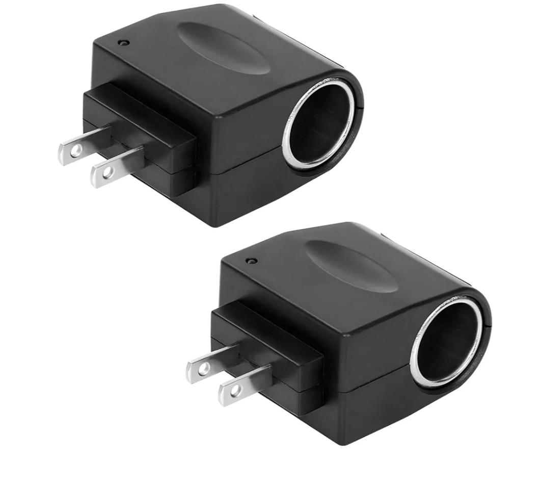 2 PCS AC to DC Converter, 220V to 12V 500mA Car Cigarette Lighter Socket Adapter, Universal Plug & Play Socket Adapter AC/DC Power Inverter for Most Vehicle Electronics