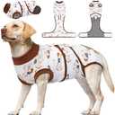 Kuoser Dog Recovery Suit for Post-Surgery Care, Spay Neuter Bodysuit for Female & Male Dogs, Anti-Licking Surgical Onesie, Snug Fit for Abdominal Wound Protection & Skin Healing, BrownPony XL