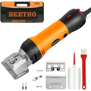 BEETRO 500W Electric Professional Horse Shears, 6 Speeds Animal Grooming Clippers for Horse Equine Goat Pony Cattle, with an Extra Set of Shearing Blades BEETRO 500W Electric Professional Horse Shears, 6 Speeds Animal Grooming Clippers for Horse Equine Goat Pony Cattle, with an Extra Set of Shearing Blades
