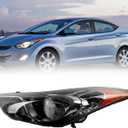 Dasbecan Left Driver Side Headlight Assembly w/Bulbs Compatible with 2011 2012 2013 Hyundai Elantra Front Headlamp Replace# 921013Y000 HY2502161