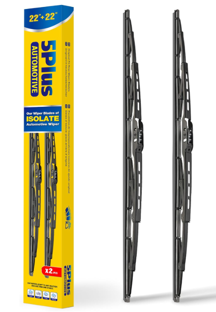 5 PLUS® 22" Wiper Blades 2 Pack Replacement for Ford F150 F250 F350 F450 F550 2023 2022 2021 2020 2019 2018 2017 2016 2015 2014 2013-2009-OEM Quality Premium All-Season Windshield Wiper Blades