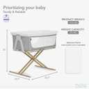 Evolur Orabelle Baby Bassinet & Bedside Sleeper, Breathable Mesh Sides, Plush Mattress Pad with Removable Cover, Tool-Free Assembly, Quick Foldable Steel Frame Compact Design with Travel Bag Grey