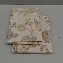 Jinchan Floral Linen Tier Curtains 36 Inch Farmhouse Cafe Curtains Rod Pocket Country Flower Drapes for Small Windows for Kitchen Laundry Room Bathroom RV 2 Panels Light Filtering Taupe on Beige