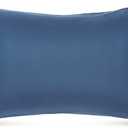 Amazon Basics Full/Queen Comforter Set with Sheets, 7-Piece Blue Calvin Striped Bedding, Lightweight Microfiber Bed-in-a-Bag