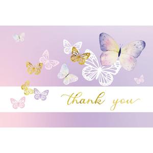 2 x Gooji 4x6 Purple Butterfly Thank You Cards Multipack with Envelopes Bulk 20-Pack Peel-and-Seal Envelopes, Birthday Party, Baby Shower, Bridal Shower, Weddings, Small Business