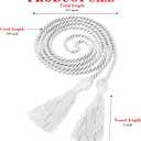 JayRui 2 Pcs Graduation Cord Honor Cords Bachelor Gown Cords Master Doctoral Graduation Cords with Tassle Durable Stylish Versatile for College High School Preschool Graduates (White+Blue)