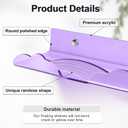 Rainbow Acrylic Floating Shelves, 15in Kids Wall Mounted Nursery Bookshelves, Display Ledge for Books Toys Cosmetic Storage, Bathroom Bedroom Living Room Wall Organizer, 4 Pack, Purple