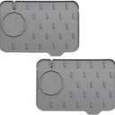 Splash Catcher Guard and Soap Sponge Holder, Splash-proof Water Absorbent Dish Drying Pads for Kitchen Countertop with Self Draining Design(Grey)