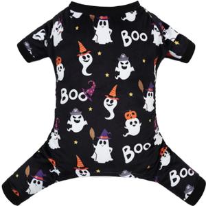 CuteBone Fleece Dog Halloween Pajamas Clothes Puppy Jammies Pet Apparel Cat Onesie for Chihuahua Yorkie Frenchies P305S (Small)