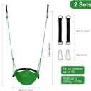 JKsmart 2 Pack Kids Swing Seat, Heavy Duty Rope Play Secure Children Swing Set, Toddler Swing Chair for Outdoor/Indoor/Playground/Home/Tree, with Snap Hooks and Swing Straps,440 lbs Capacity,Green