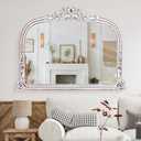 32x42 Inch Baroque Arched Mirror for Wall Decor, Wooden Decorative Mirrors
