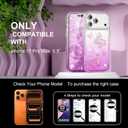 QVLANG for iPhone 17 Pro Max Case Glitter, 3D Butterfly & Pearls Design with Wave Frame, Diamond-Encased Edges & Built-in Camera Protector, Cute Sparkling Phone Cover for Girls Women, Gradient Purple