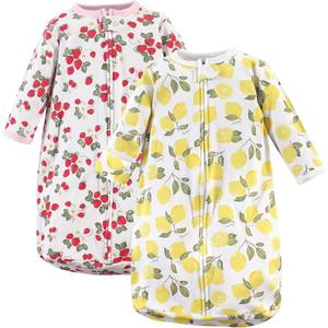 Hudson Baby Safe Sleep Wearable Long Sleeve Sleeping Bag, 2 Pack, Fruit, 0-3 M