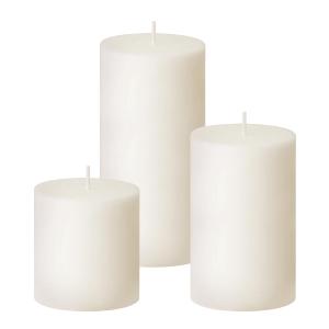 White Unscented Pillar Candles 3-Pack – Dripless & Smokeless, Long-Burning Thick Candles (2",3",4" Heights) for Weddings, Home Decor & Serene Ambiance