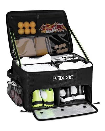 BAIXIXIG Golf Trunk Organizer, 2-Layer Storage with Shoe Pocket, Storage for Golf Accessories, Gifts for Golfers, Black