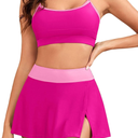 ZAFUL Women High Waisted Bikini Sets Color Block Two Piece Swimsuit Sporty Push Up Bathing Suit with Swim Skirts Swimwear
Size M