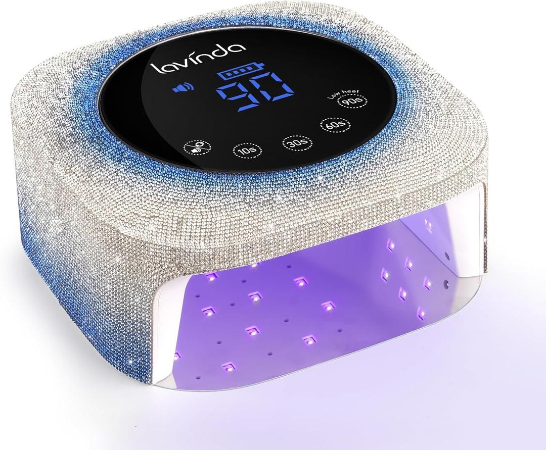 Lavinda UV Light for Gel Nails, 54W UV LED Nail Lamp Cordless Rechargeable Nail UV Lamp Nail Light with 4 Timer and LCD Display, Professional Nail Polish Curing Lamp Nail Dryer for Salon Use (Gradient Blue)