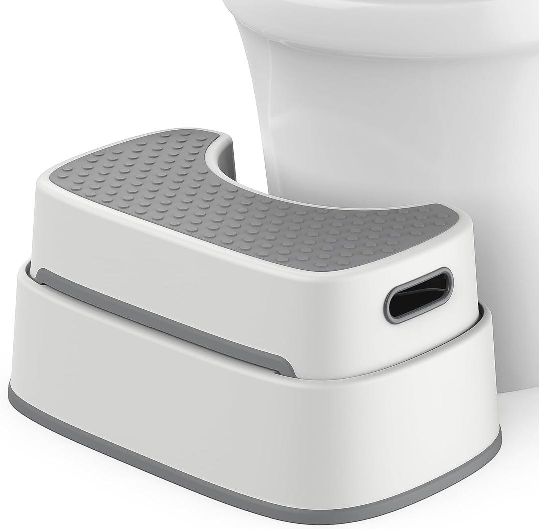 MR.SIGA Toilet Stool Squat Adult, Bathroom Stool Heavy Duty, Anti Slip Toilet Step for Bathroom, Toddler Step Stool for Kids