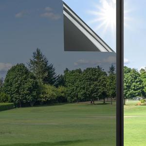 Haton Window Privacy Film One Way Window Tint for Home, Sun UV Blocking Heat Control Reflective Mirror Tinting Film See Out Not in Office Door Coverings, Black 17.5" x 78.7"