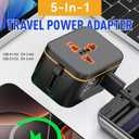 Universal Travel Adapter, Worldwide Wall Travel Plug, 2 USB C, 2 USB A and 1 Multi AC Outlets Travel Charger, International Power Adapter, European Power Plug for EU UK USA AU, Travel Essentials