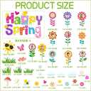 2 x Spring Bulletin Board Decorations, Hello Spring Bulletin Board Decorations Includes Flower Mindset Photo Posting Craft Cutouts and Sun Cloud Cutouts for School Offices Classroom Back to School Party