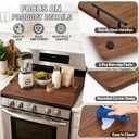 Noodle Board Stove Cover with Handles, Stove Top Covers for Gas Burners and Electric Stove, Wood Stove Cover Board Decorative Serving Tray Kitchen Sink Cover for Counter Space (Walnut)