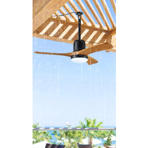 34" Outdoor Gazebo Fan, Plug-In Wet Rated Outdoor Ceiling Fan with Dimmable Light and Memory Remote, Outdoor Hanging Fan For Gazebo, Patio, Waterproof