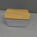 gimmiebox premium stainless steel bento box lunch box with compartments for adults, spoon and fork, leak-proof, easy side locks (White)
