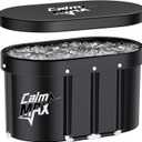 CalmMax Oval Ice Bath Tub with Lid for Athletes 492L Portable Cold Plunge Tub for Cold Water Therapy 5 Layers Ice Baths at Home Outdoor Gym - 105cm Long