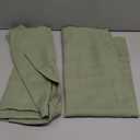 LAMIT Linen Curtains 30 Inch Length for Cafe Kitchen, Light Filtering Linen Textured Panels Rod Pocket Boho Short Privacy Drapes for RV Basement/Small Windows, 2 Panels, 29 x 30 Inch, Sage Green