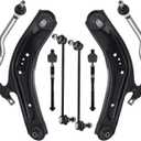8pcs Front Lower Control Arms with Ball Joints Sway Bar Links Tie Rod Ends Suspension Kit for 2017-2019 Nissan Qashqai,for 2014-2019 Nissan Rogue