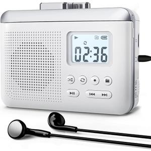 Portable Walkman Cassette Player: with 16GB SD Card Vintage Cassette Tape Player,Convert Walkman Tape Cassettes with Recorder,Big Speaker,Earphone Jack,Built-in Microphone for Home,Park