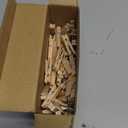 jijAcraft 100Pcs Clothespins with String, 1.4Inch Wooden Clothes Pins with 328Ft Jute Twine, Mini Baby Shower Photo Clips, Natural Brown Clips for Hanging Photo, Clothes, DIY Crafts, Wrap Bags