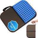 WISIMMALL Gel Seat Cushion Portable Massage Travel Cushions, 14.5" x 10.5" Thick Foldable Seat Cushion for Car Office Chair Wheelchair Hip, Coccyx, Sciatica, Pressure Sores Tailbone Pain Relief