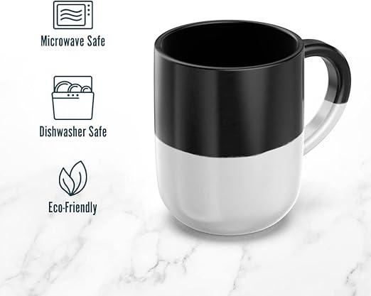 Ceramic Coffee Mug Black & White 1Pc