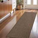 LEKEEPGO Long Door Mat 24"x59", Non Slip Door Mat Indoor Entrance, Rubber Backing Front Indoor Doormat Washable Absorbent Low-Profile Entryway Entry Resist Dirt Inside Hallway Door Mats, Brown