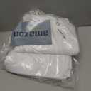 AmazerBath White Shower Curtain Fabric, Waffle Shower Curtains for Bathroom, Cloth Shower Curtain Heavy Duty, Thick Bathroom Shower Curtains Hotel Quality, Premium Polyester, 72x72 Inches