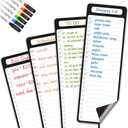 Magnetic Dry Erase List Board - 4"x12" Multifunctional List Board for Fridge - 6 Extra Fine Point Markers Included - Shipped Flat