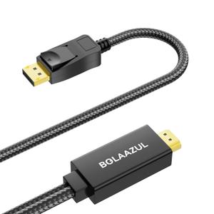 BolAAzuL Active 4K HDMI to Displayport 1.2 Converter Adapter Cable, from HDMI Source to DisplayPort Monitor Cable - Unidirectional M/M - for PS3/PS4/TV/Monitor/Projector
