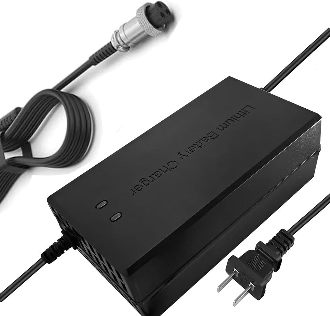 67.2V 5A Charger 60V Li-ion Battery Smart Charger for 16S 60V 15Ah 20Ah 25Ah 30Ah 40Ah 50Ah 60Ah Li-ion Battery with GX16-3prong 1+ 3- Plug/GX16 1+2- -3 Prong Plug