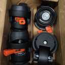 TESUMI 2" Inch Stem Leveling Casters Wheel with Ratchet Handle, 1/2 Inch and M12 Stem Size, Height Adjustable Heavy Duty Casters Set of 4 Total Load 2200 Lbs, Workbench Retractable Caster, T60, Black